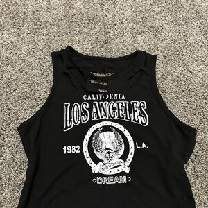 Black Los Angeles Graphic Tank Top